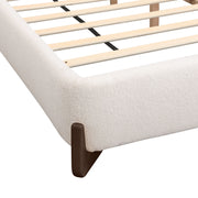 Queen Size Elegant Terry Upholstered Bed - White - R&R Furniture Gallery (Fountain Valley, CA)