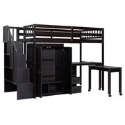 Loft Bed With Stairs, Bookshelf, Drawers, Desk & Wardrobe, Space Saving Multifunctional Furniture - R&R Furniture Gallery (Fountain Valley, CA)
