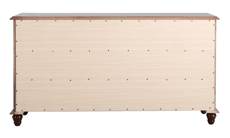 Elegant traditional dresser by Glory Furniture featuring a polished wood finish and classic design with multiple drawers.