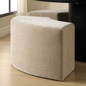 Khai - Rounded Plush Dining Bench - Brown