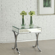 Yuri - End Table - Mirrored & Chrome - R&R Furniture Gallery (Fountain Valley, CA)