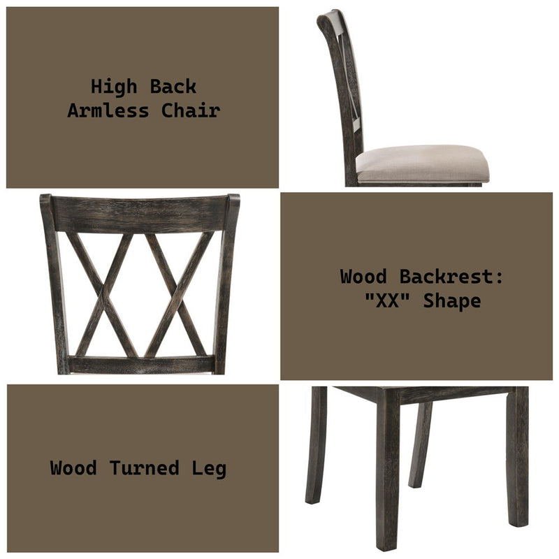 Claudia II - Side Chair (Set of 2) - Beige Fabric & Weathered Gray - R&R Furniture Gallery (Fountain Valley, CA)