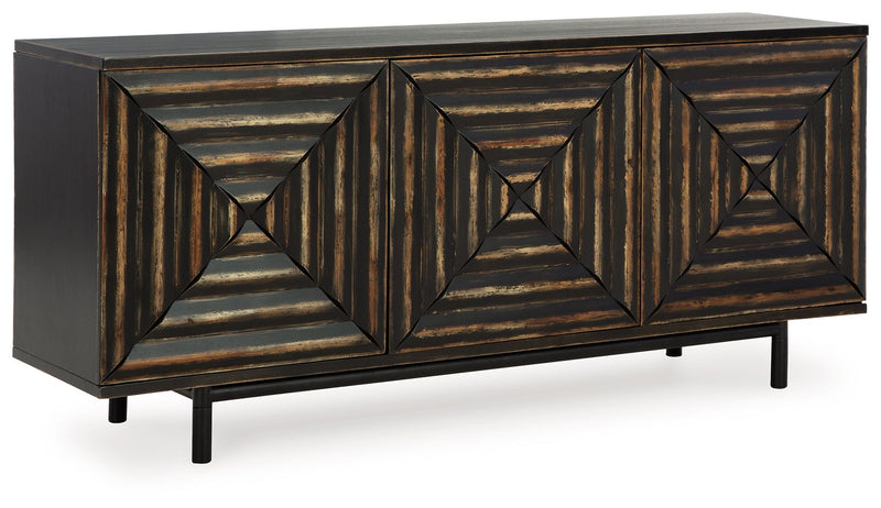 Fair Ridge - Accent Cabinet - Distressed Black - R&R Furniture Gallery (Fountain Valley, CA)