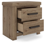 Oliandon - Two Drawer Night Stand - Light Brown - R&R Furniture Gallery (Fountain Valley, CA)