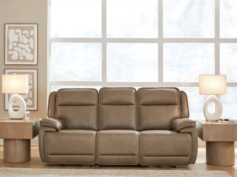 Glencroft - Power Reclining Sofa With Adjustable Headrest - Sahara - R&R Furniture Gallery (Fountain Valley, CA)