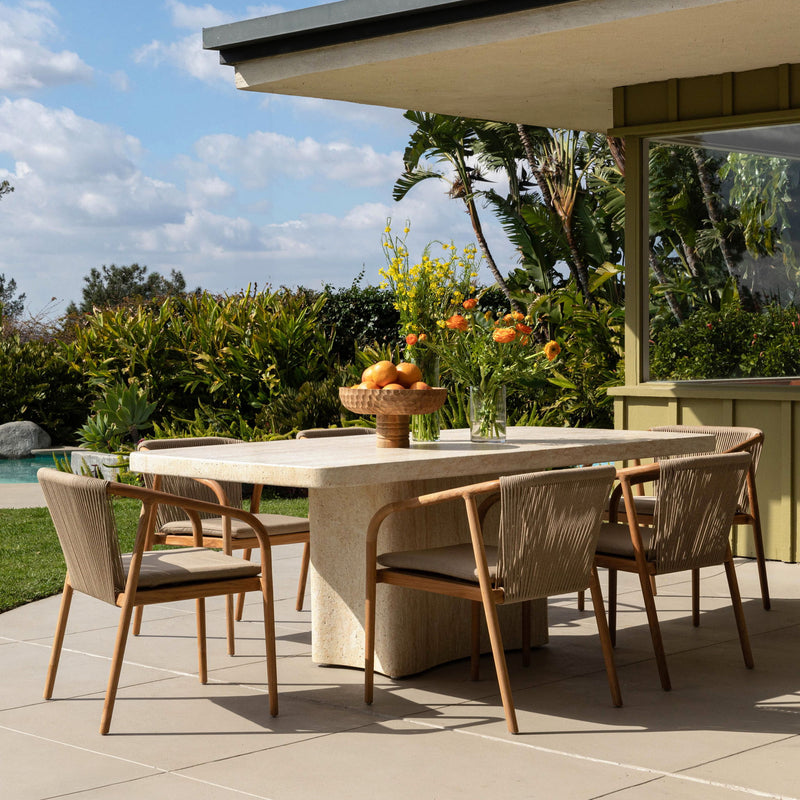 Payson - Outdoor Dining Table - Faux Travertine