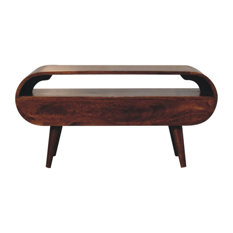 Solid Wood Circular TV Stand - R&R Furniture Gallery (Fountain Valley, CA)
