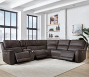 Parker Living Easton power reclining sectional with adjustable headrests, featuring plush fabric and modern design.