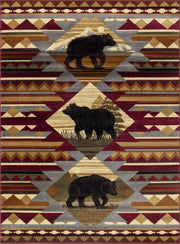 Nature's Nest - 5'3" X 7'3" Lodge Area Rug Polypropylene - Multi, Red - R&R Furniture Gallery (Fountain Valley, CA)