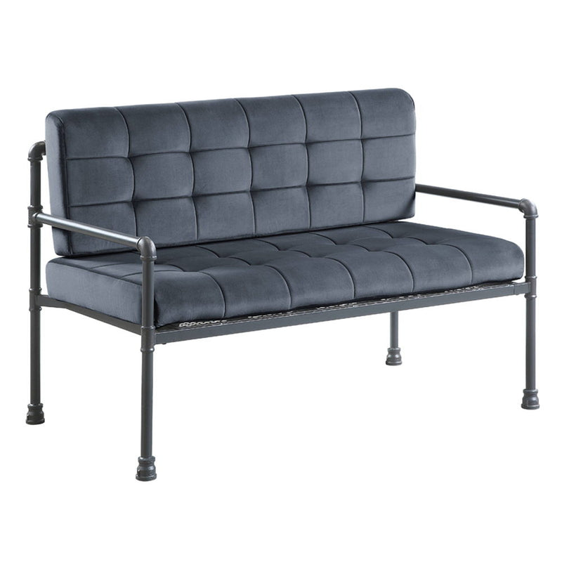Brantley - Loveseat - Gray Velvet & Sandy Gray - R&R Furniture Gallery (Fountain Valley, CA)