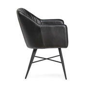 Leon - Leather Dining Chair - Midnight Raven - R&R Furniture Gallery (Fountain Valley, CA)