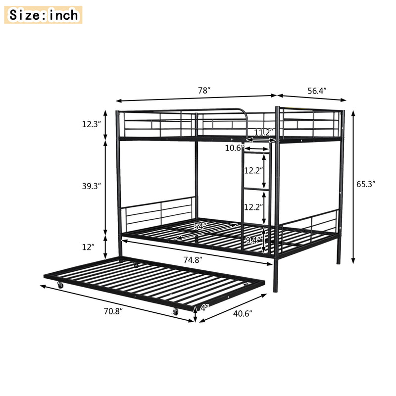 Steel construction bunk bed by DreamHaus with sturdy frame and ladder, designed for space-saving sleeping arrangements in bedrooms.