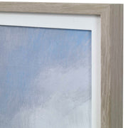 Distant Land framed print by Uttermost featuring a blue landscape scene in a stylish frame, wall art for living room decor.