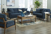 Signature Design by Ashley Bixler living room set with stationary sofas and loveseat, featuring plush cushions and modern fabric upholstery.
