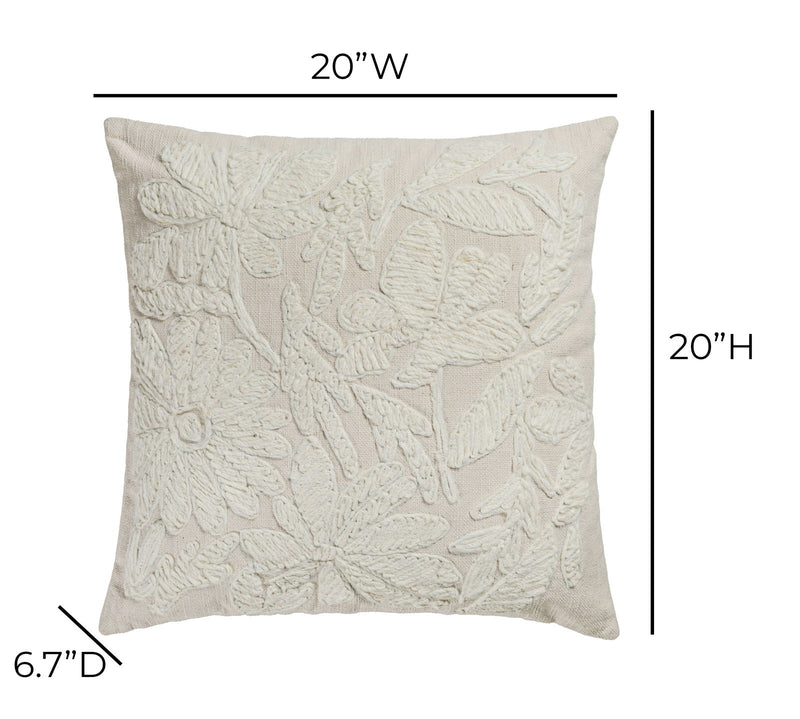 Tabitha throw pillow by TOV Furniture featuring a stylish, textured fabric in neutral tones, perfect for accent decor.