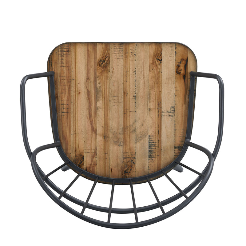 Industrial Inspired Indoor Dining Chair With Metal Legs And Birch (Set of 2) - Black / Natural - R&R Furniture Gallery (Fountain Valley, CA)