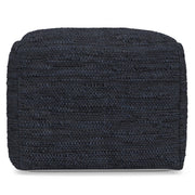 Simpli-Home Fredrik handcrafted square accent pouf with textured fabric and neutral tones, perfect for living room decor.