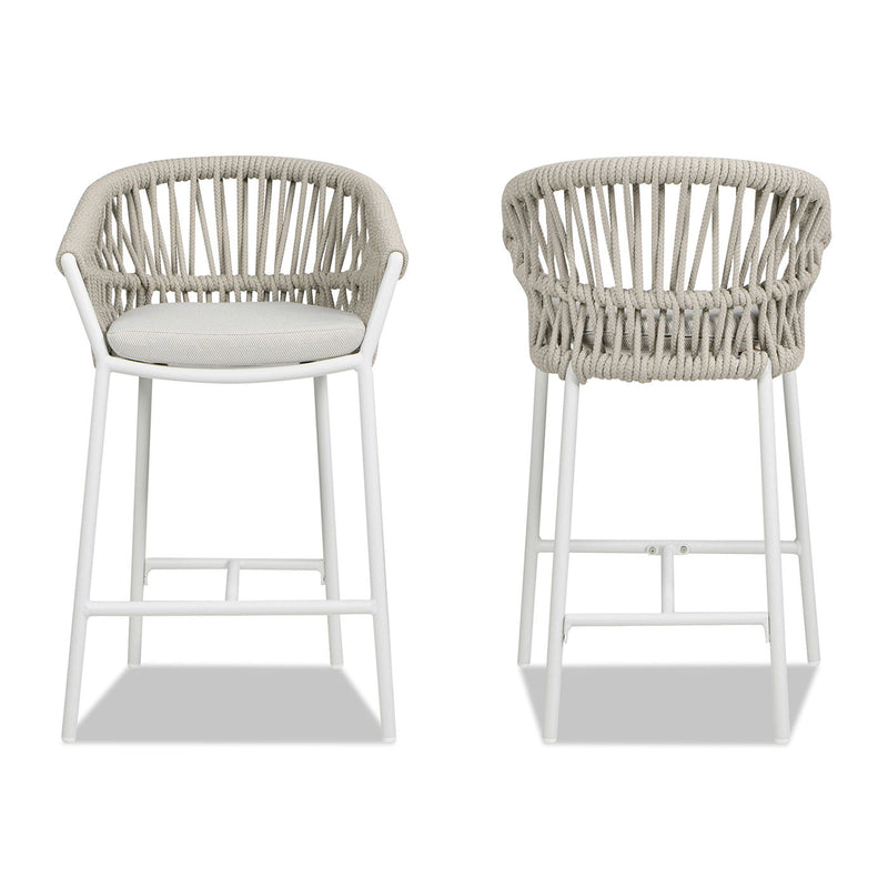 Maiden - Patio Counter Stool Sunproof Olefin (Set of 2) - R&R Furniture Gallery (Fountain Valley, CA)