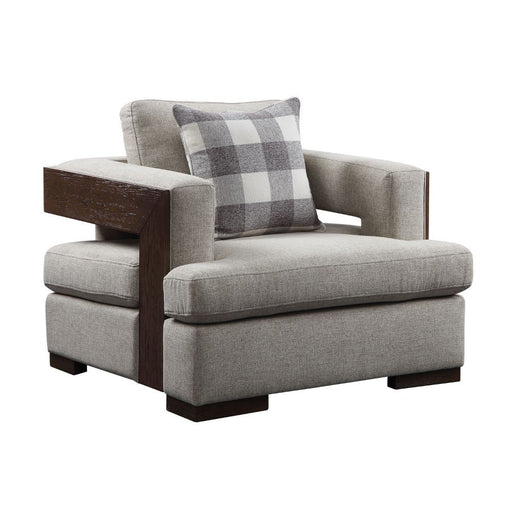 Niamey - Chair With Pillow - Fabric & Walnut - R&R Furniture Gallery (Fountain Valley, CA)