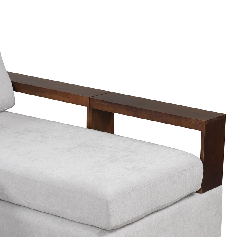 Noble House stationary sectional sofa with upholstered cushions and reversible armrests, ideal for modern living room seating.
