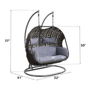 Vasant - 52" Hanging Chair - Fabric & Wicker - R&R Furniture Gallery (Fountain Valley, CA)