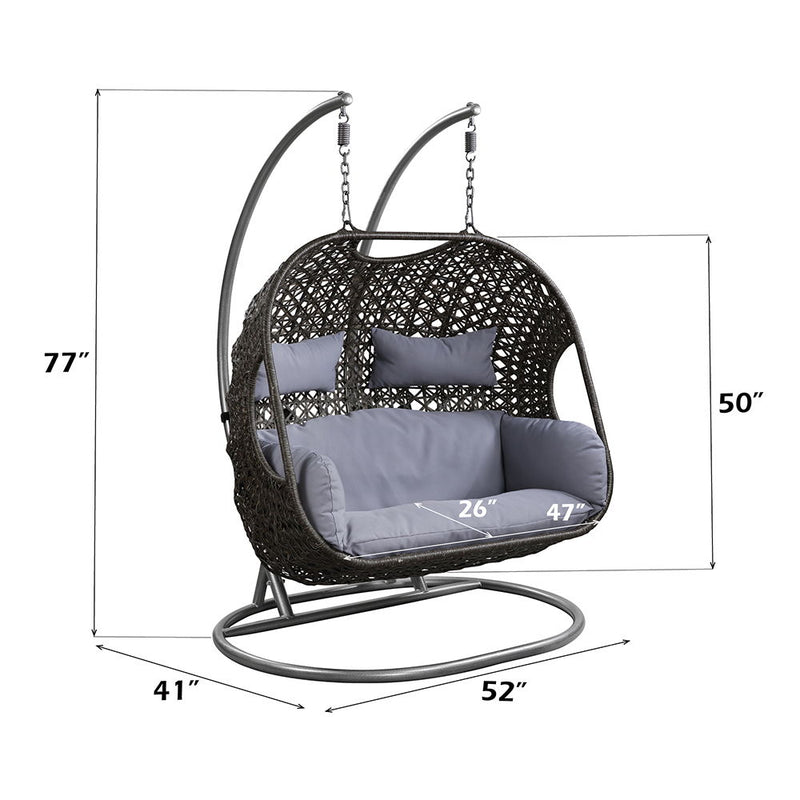 Vasant - 52" Hanging Chair - Fabric & Wicker - R&R Furniture Gallery (Fountain Valley, CA)