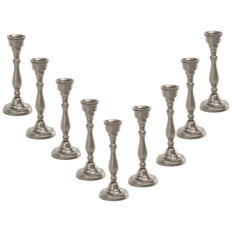Candle Stand Pewter (Set of 9) - Brushed Nickel