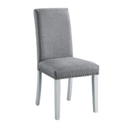Lanton - Side Chair (Set of 2) - Gray Linen & Antique White - R&R Furniture Gallery (Fountain Valley, CA)
