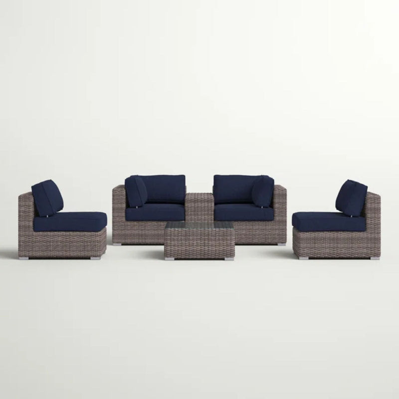 Wicker Seating Group Set With Table And Cushions - R&R Furniture Gallery (Fountain Valley, CA)