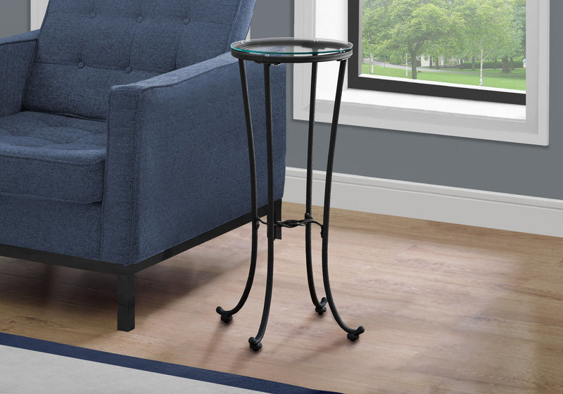 Accent Side Table, Plant Stand, Round, Contemporary & Modern - Black - R&R Furniture Gallery (Fountain Valley, CA)