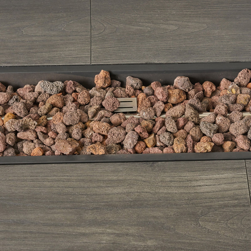 Transitional Rectangular Outdoor Propane Fire Pit With 50, 000 Btu