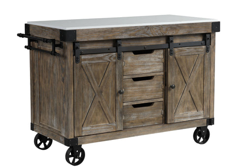 Alforvott - Kitchen Island - Marble Top & Weathered Gray - R&R Furniture Gallery (Fountain Valley, CA)