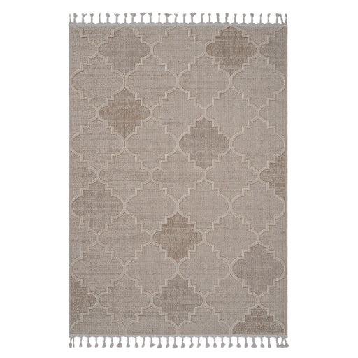 Guros - 6' X 9' Trellis Indoor / Outdoor Area Rug - Cream - R&R Furniture Gallery (Fountain Valley, CA)