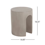 Outdoor Round With U Shape Side Table - Light Gray - R&R Furniture Gallery (Fountain Valley, CA)
