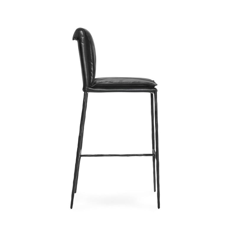 Classic Home Mayer bar stool in bar height (28-30 inches) with a modern design, featuring a cushioned seat and metal frame.