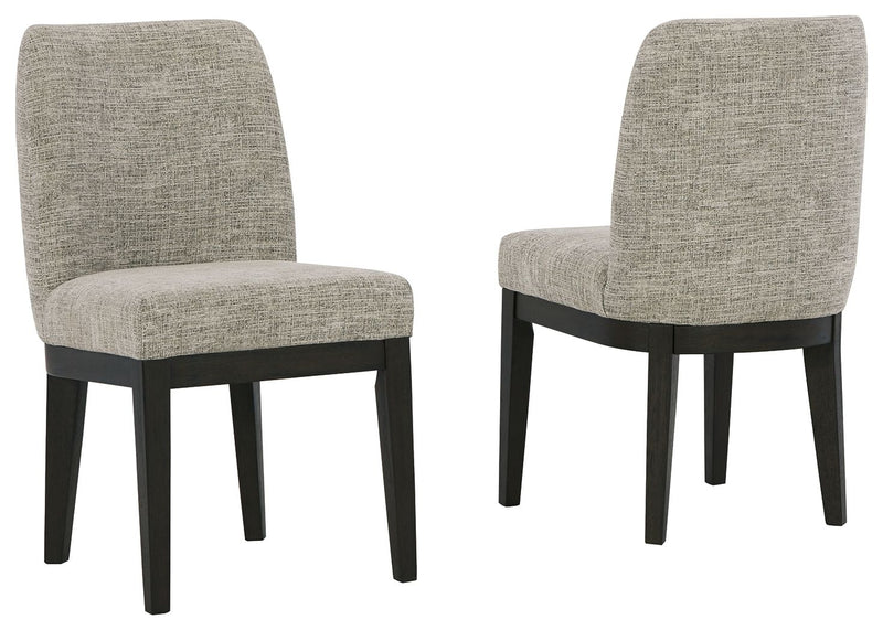 Burkhaus - Dining UPH Side Chair (Set of 2) - Beige / Dark Brown - R&R Furniture Gallery (Fountain Valley, CA)