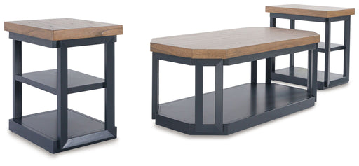 Landocken - Occasional Table Set (Set of 3) - Brown / Blue - R&R Furniture Gallery (Fountain Valley, CA)