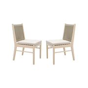 Cordoba - Dining Chair (Set of 2) Comfortable Armless Chairs - Beige - R&R Furniture Gallery (Fountain Valley, CA)