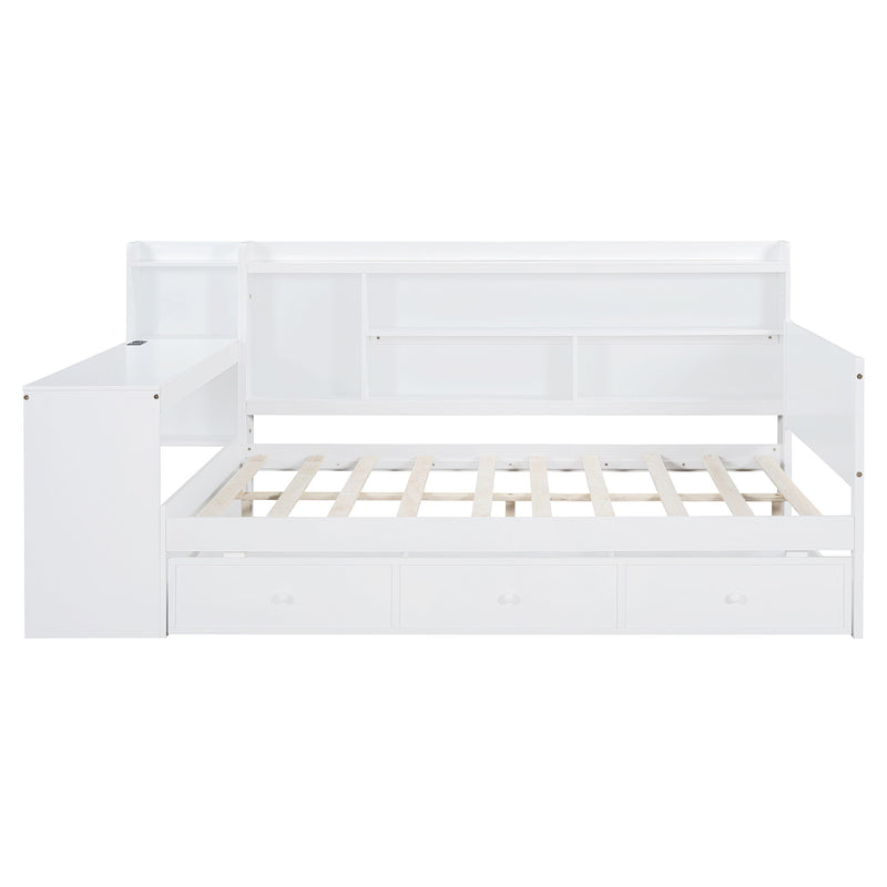 Daybed With 3 Drawers USB Ports And Desk - R&R Furniture Gallery (Fountain Valley, CA)
