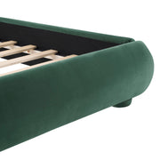 Upholstered Simple Modern Bedroom Bed With Curved Headboard - R&R Furniture Gallery (Fountain Valley, CA)