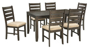Rokane - Dining Room Table Set (Set of 7) - Brown - R&R Furniture Gallery (Fountain Valley, CA)