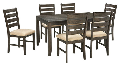 Rokane - Dining Room Table Set (Set of 7) - Brown - R&R Furniture Gallery (Fountain Valley, CA)
