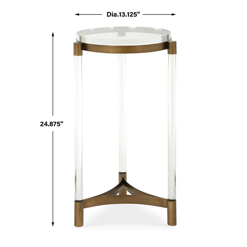 Pereira - Round Acrylic Accent Table - Bronze