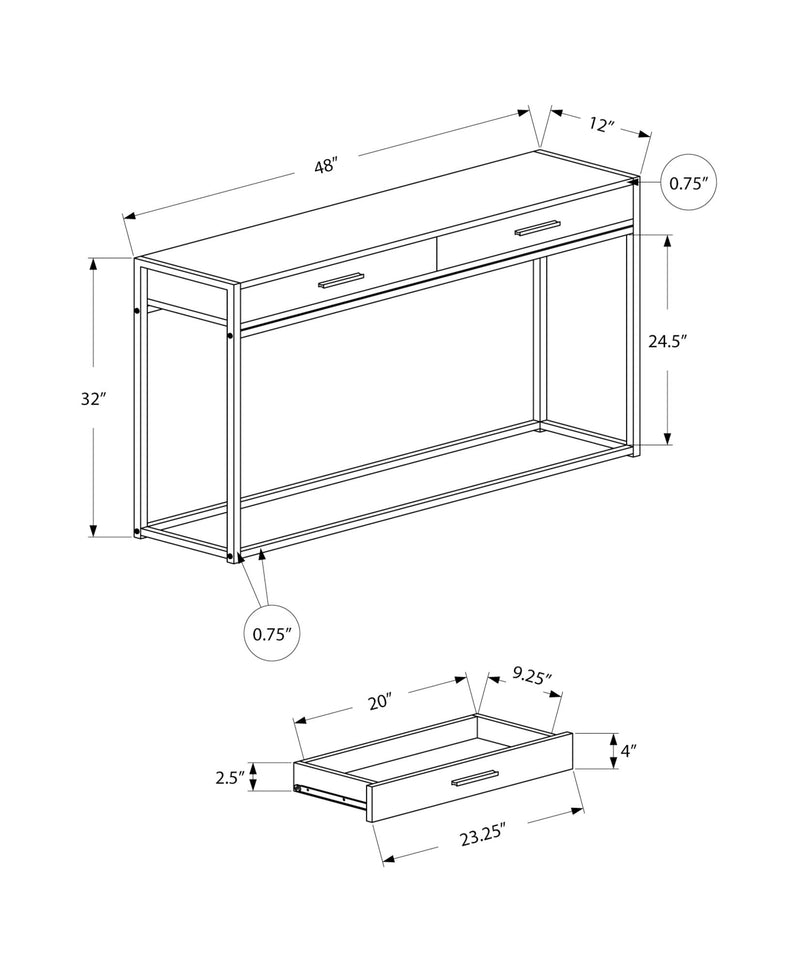 Accent Console Table For Entryway, Storage Drawers, Contemporary & Modern - R&R Furniture Gallery (Fountain Valley, CA)