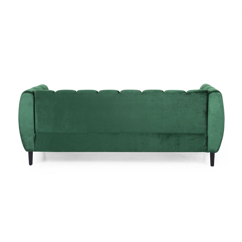 Noble House Miranda Modern Glam 3 Seater Sofa with plush cushions and sleek design in a contemporary living room setting