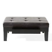 Chatham - Ottoman With Drawer Leather Storage Solution - Dark Coffee - R&R Furniture Gallery (Fountain Valley, CA)