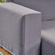 Outdoor Sofa With Cushions And Iron Legs - Dark Gray - R&R Furniture Gallery (Fountain Valley, CA)