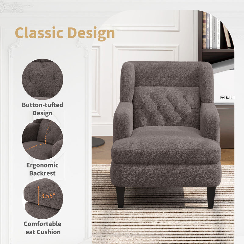 Upholstered Accent Chair Tufted Armchair For Living Room And Bedroom - R&R Furniture Gallery (Fountain Valley, CA)
