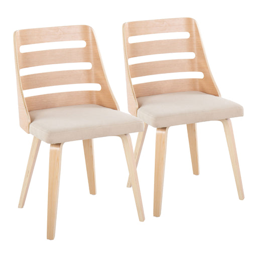 Lumi Source Trevi mid-century modern dining side chair with wooden legs and upholstered seat in a contemporary design.