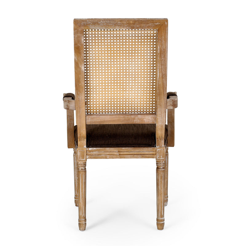 Elegant French Country Style Dining Chair With Cane Backrest - R&R Furniture Gallery (Fountain Valley, CA)